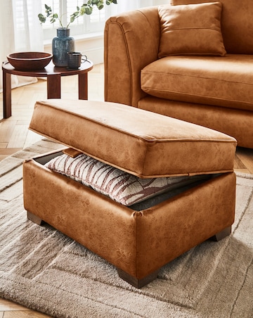 Gray & Osbourn Goliath Faux Leather Storage Footstool