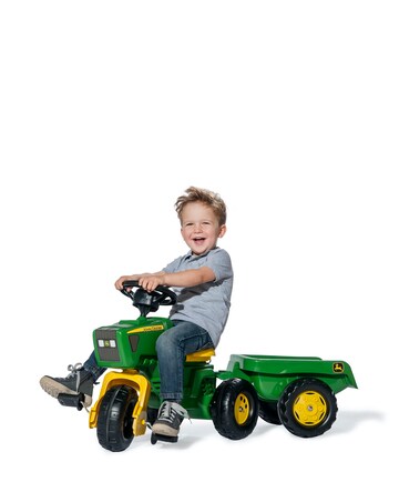 John Deere Trio Tractor with Electronic Steering Wheel and Detachable Trailer