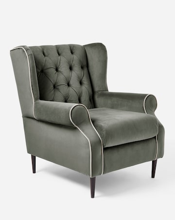 Joanna Hope Marbella Velvet Button Back Accent Chair