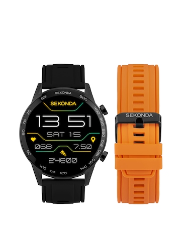 Sekonda Active Plus 45mm Black Rubber Dual Strap Smart Watch