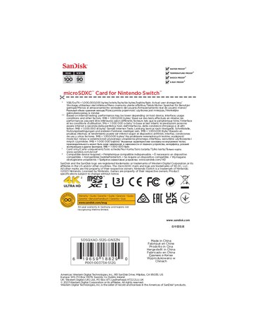 SanDisk 100MB/s microSDXC card for Nintendo Switch - 512GB