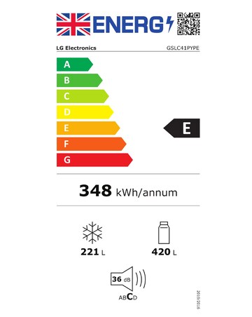 LG GSLC41PYPE Total No Frost American Fridge Freezer Silver