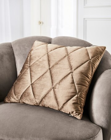 Glitz Beaded Quilted Velvet Cushion