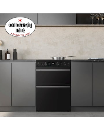 Hisense HDCEC6C20B 60cm Electric Double Cooker - Black