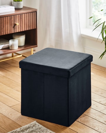 Velvet Foldable Storage Ottoman Cube