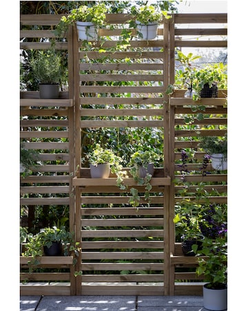 Forest Slatted Wall Planter 2 Shelf