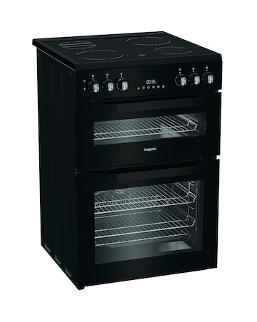 Hotpoint HDE6VDB1 60cm Electric Double Cooker with Multiflow - Black + Install