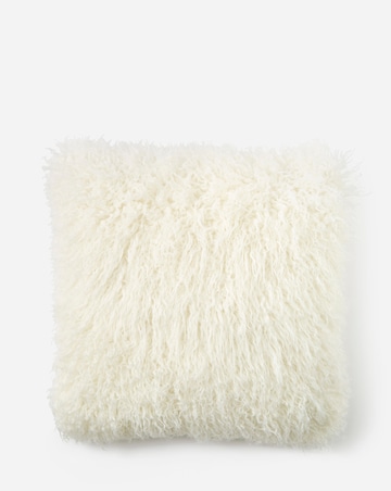 Mongolian Faux Fur Cushion - Ivory