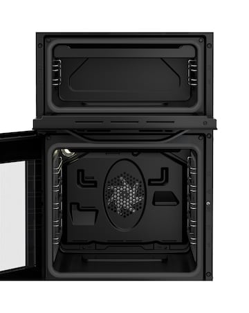 Hotpoint HTE5VCB 50cm Electric Twin Cooker with Ceramic Hob - Black