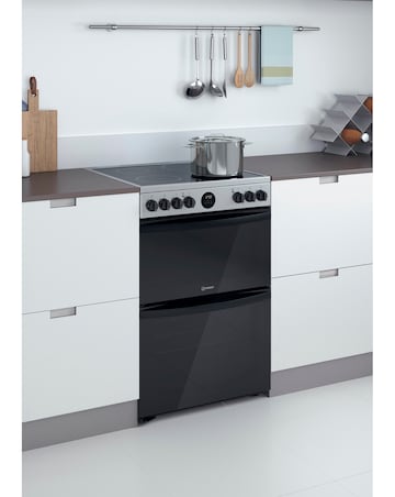 Indesit ID67V9HCX/UK 60cm Electric Double Cooker + Installation