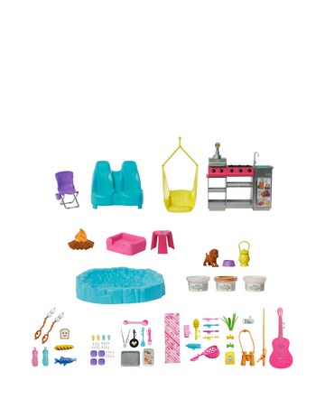 Barbie Dream Camper Playset with Roof Tent, BBQ Grill with Color-Change Feature