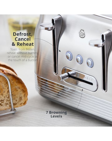 Swan Retro Revive 4 Slice Toaster Stainless Steel