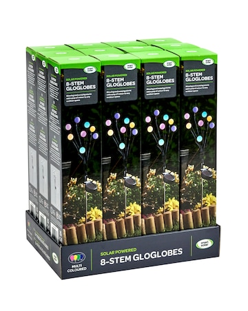 8-Stem GloGlobes Stake Light - Multi Coloured