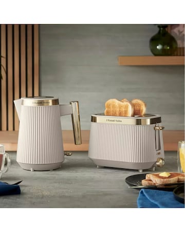 Russell Hobbs Bronte Kettle & 4 Slice Toaster Stone