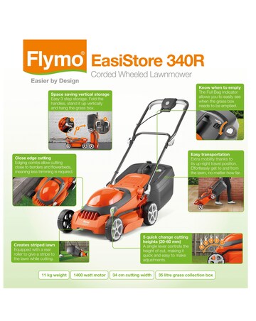 Flymo EasiStore 340R Corded Rotary Lawnmower