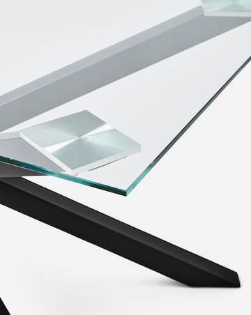 Bodie Black 6 Seater Dining Table with 6 Etta Faux Leather Chairs