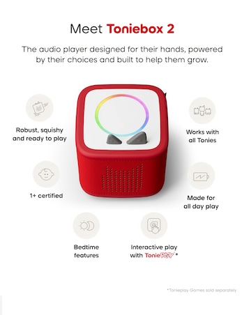 Tonies Toniebox 2 Starter Set with Creative Tonie Rubie - Sunset Red