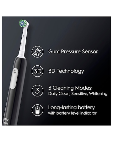 Oral-B Pro 1 Cross Action Black Electric Toothbrush with Travel Case