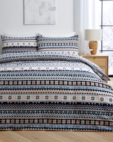 Laurie Fairisle Brushed Cotton Duvet Cover Set