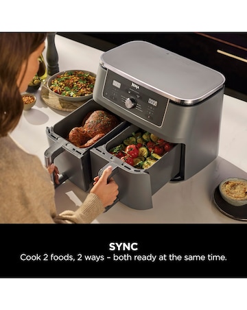 Ninja MAX 6-in-1 Dual Zone Air Fryer 9.5L DZ400UK Gun Metal Grey