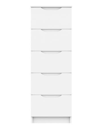 Sorrento High Gloss Assembled 5 Drawer Tallboy Chest