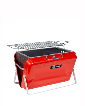 George Foreman Portable Red Briefcase Charcoal BBQ