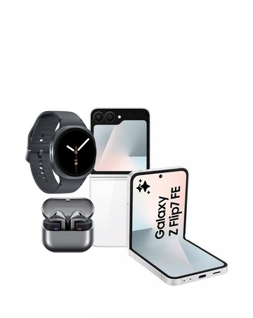 Samsung Z Flip7 FE 256GB 5G White, Watch8 44mm BT Graphite and Buds3