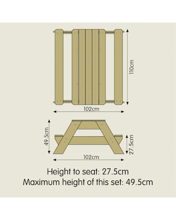 Tp Deluxe Wooden Picnic Table Sandpit