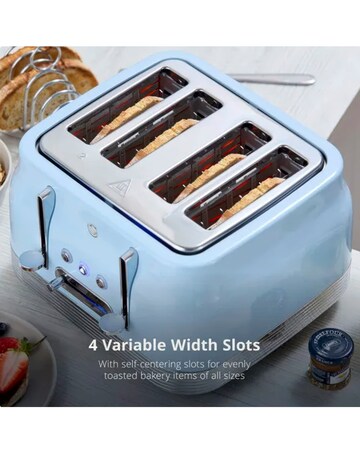 Swan Retro Revive 4 Slice Toaster Blue