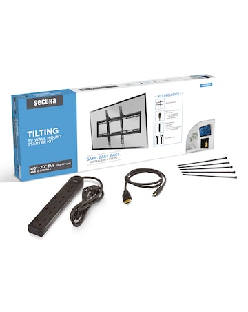 Sanus Secura QLTK1-B4 40-70in Tilting TV Wall Bracket Starter Kit