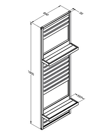 Forest Slatted Wall Planter 2 Shelf