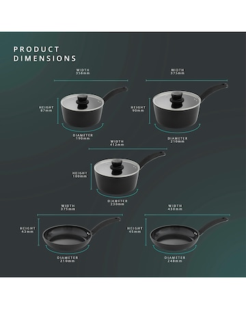Swan Stealth 5 Piece Saucepan and Frying Pan Set