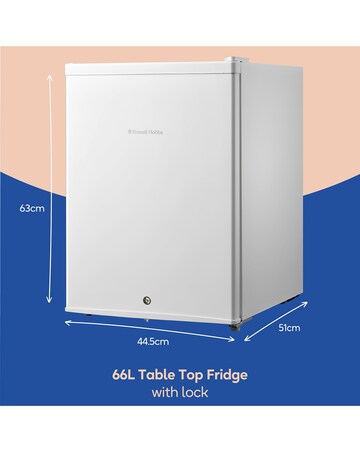 Russell Hobbs RH67TTLF0E1W-LCK Mini Fridge with Lock - White