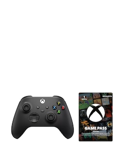 Xbox Carbon Black Wireless Controller &amp; 1 Month Game Pass Ultimate Bundle