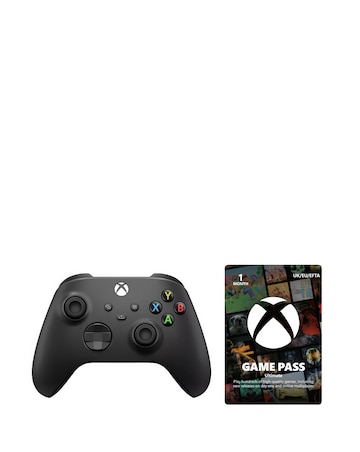 Xbox Carbon Black Wireless Controller & 1 Month Game Pass Ultimate Bundle