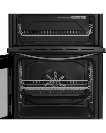 Indesit IDE6VDCS1 60cm Electric Double Cooker with Ceramic Hob - Silver