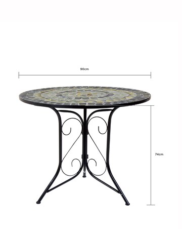 Charles Bentley Mosaic 4 Seater Dining Set - Blue