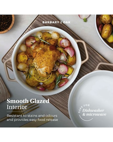 Barbary & Oak Nattura Set of 2 Round Baking Dishes Beige