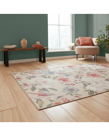 Catherine Lansfield Pippa Floral Birds Washable Rug