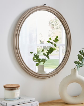 Round Grey Wall Mirror