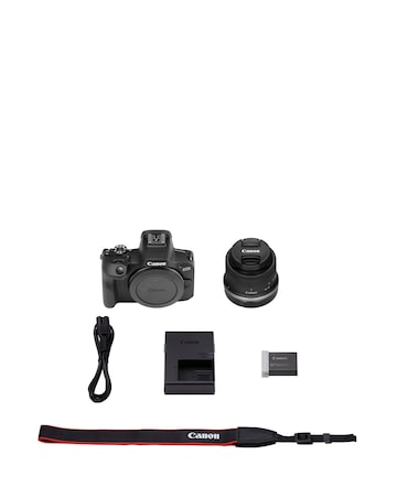 Canon EOS R100 APS-C Mirrorless Camera inc RF-S 18-45mm Lens - Black