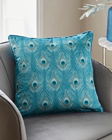 Velvet Peacock Cushion