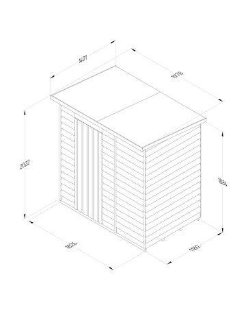 4LIFE Pent Shed 6x4 - Single Door - No Windows (Home Delivery)
