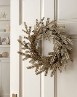 Champagne Glitter Fir Wreath 50cm