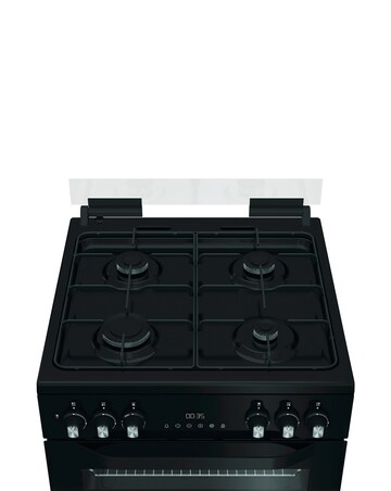 Hotpoint HDD6GDC2B1 60cm Dual Fuel Double Cooker with Glass Lid - Black