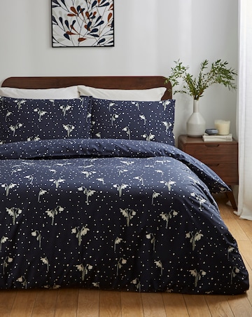Snow Drop Navy Duvet Cover Set