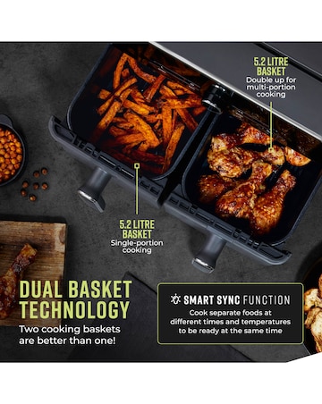 Tower T17138 Vortx 10.4L Dual Basket Air Fryer