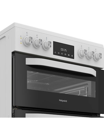 Hotpoint HDE6VDW 60cm Electric Double Cooker with Multiflow - White