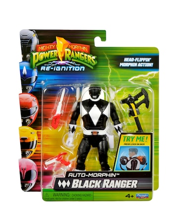 Mighty Morphin Power Rangers Auto Morphin Black Ranger Figure