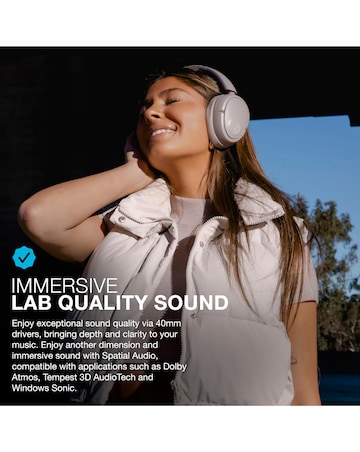 JLab JBuds Lux Active Noise Cancelling Over-Ear Headphones - Mauve